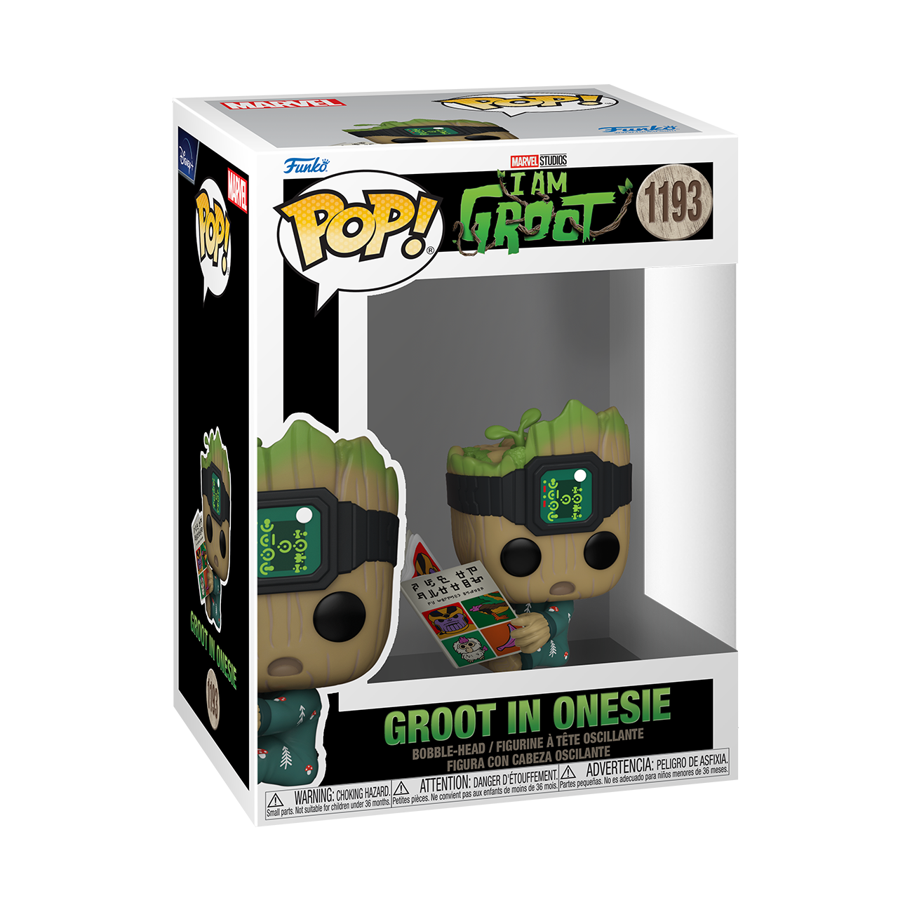 Groot In Onesie Pjs With Book I Am Groot Funko Pop Marvel Vinyl Figure 9 Cm 1193