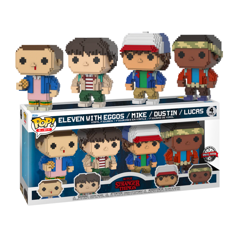 Stranger Things Pop Tv Vinyl Figure 4 Pack 8 Bit 9 Cm