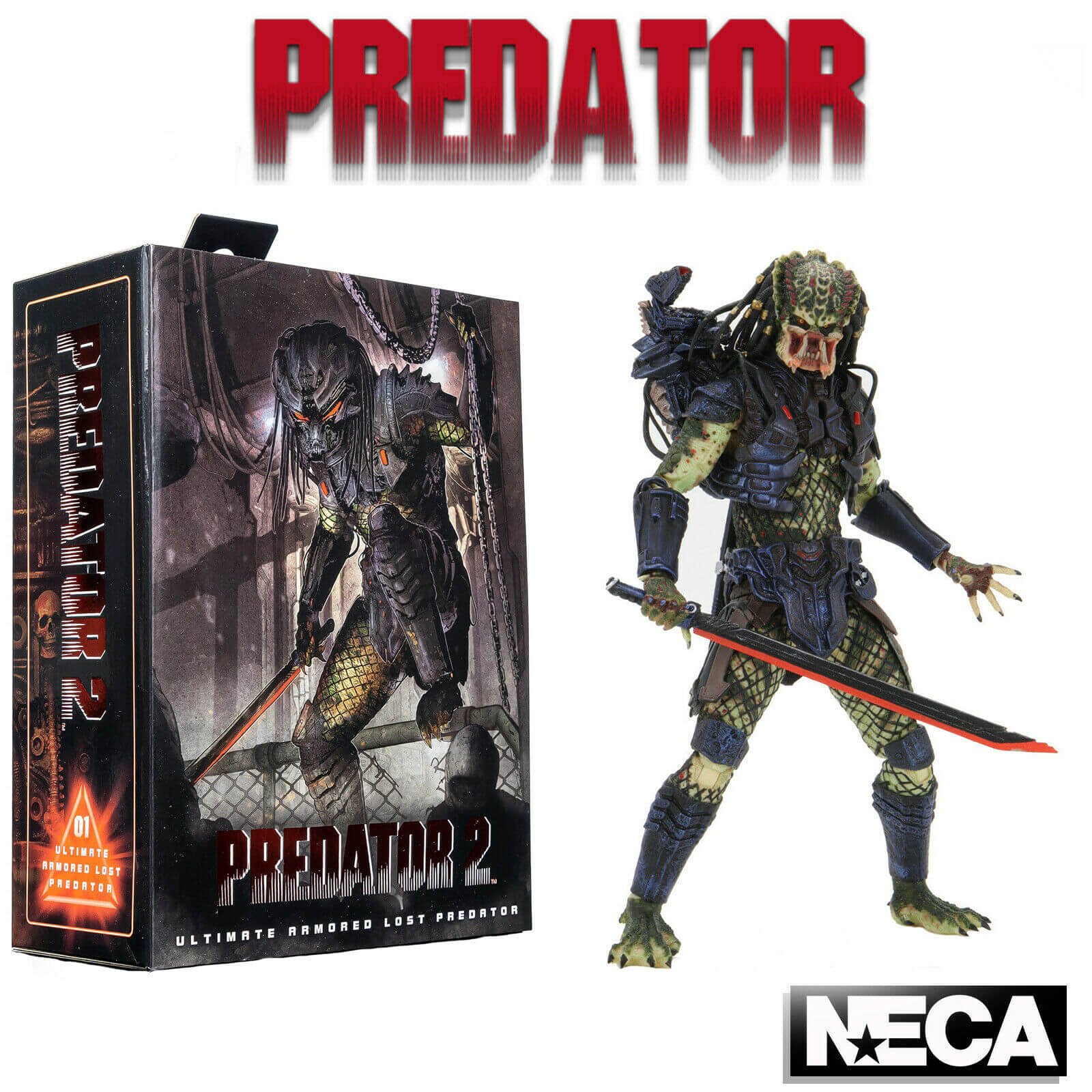 Armored Lost Predator Alien Ultimate Action Figure Predator 2 20 Cm Neca 51585