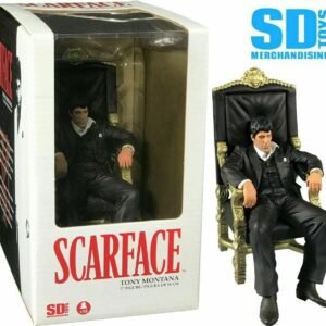 Scarface Statuetta Collezione Movie Icons Pvc Tony Montana Su Trono 18Cm Sd Toys