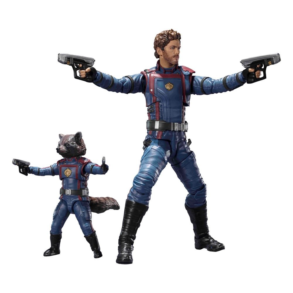 Star Lord And Rocket Raccoon Guardians Of The Galaxy 3 S H Figuarts Action Figures 6 15 Cm