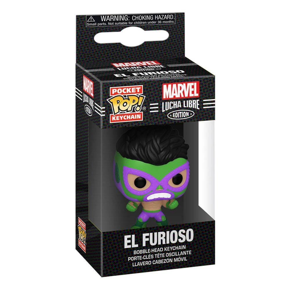 Hulk Marvel Luchadores Pocket Pop Vinyl Keychains 4 Cm Portachiavi