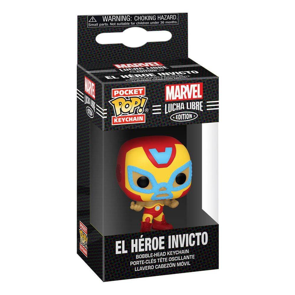 Iron Man Marvel Luchadores Pocket Pop Vinyl Keychains 4 Cm