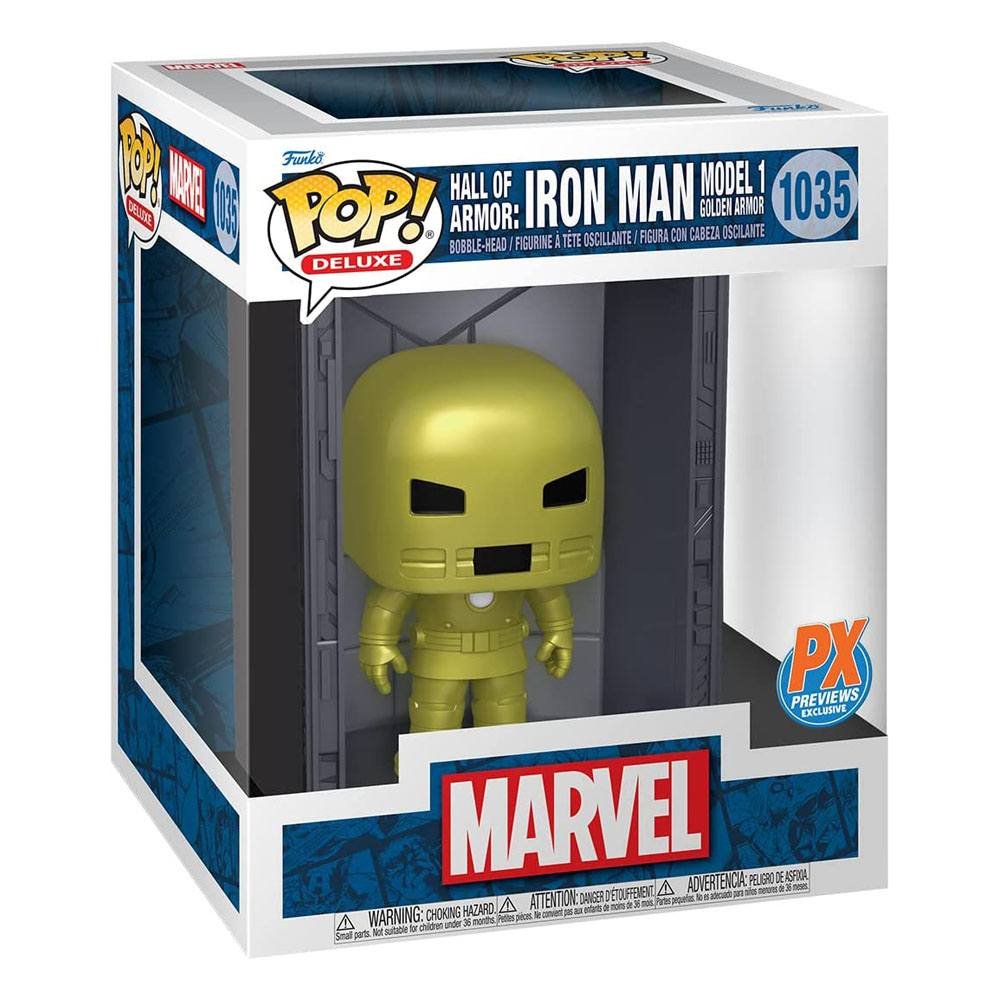 Hall Of Armor Iron Man Model 1 Px Exclusive Marvel Pop Deluxe Vinyl Figure 9 Cm 1035