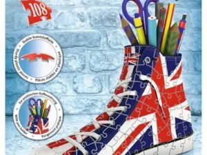 Sneaker Union Jack Puzzle 3D Scarpa Portapenne Bandiera Inglese