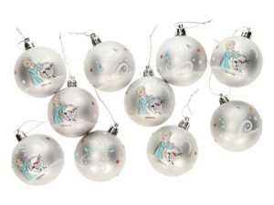 Frozen Palline Albero Natale 6 Cm Pack 10 Argento Disney