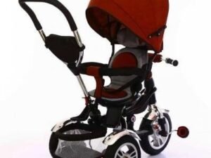 Triciclo River Rosso Con Cappottina Bambini Ruotabile