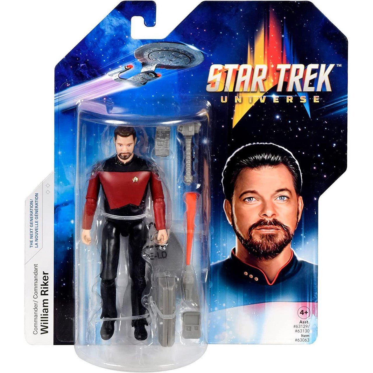 Commander William Riker Action Figure Star Trek The Next Generation 13 Cm