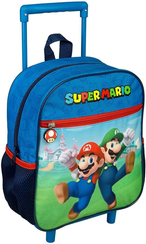 Zaino Asilo Super Mario Scuola Trolley Con Ruote