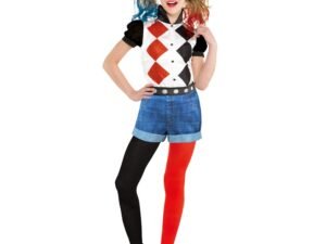 Harley Quinn Costume Deluxe Carnevale Bambina Roleplay Fancy Dress