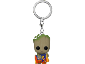 Groot With Cheese Puffs I Am Groot Funko Pop Marvel Keychain 5 Cm