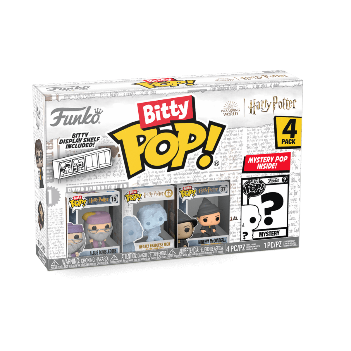 Bitty Pop Harry Potter 4Pk Albus Dumbledore 15 Headless Nick 62 Minerva 37 Mystery