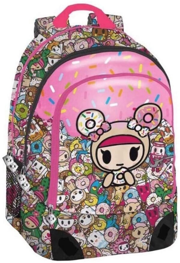 Zaino Scuola Organizzato Toki Doki Rosa