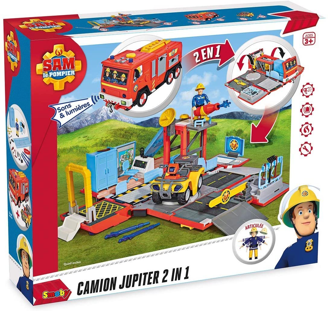 Sam Il Pompiere Camion Playset Jupiter 2 In 1