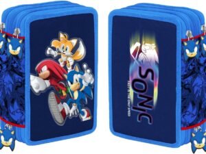 Sonic Astuccio Scuola Triplo Con Colori 2023 2024