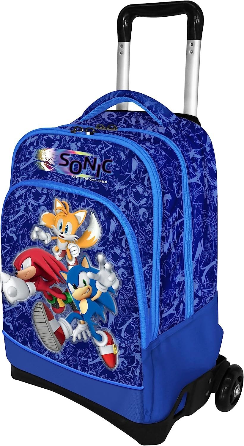 Sonic Zaino Trolley Con Ruote Scuola 2023 2024