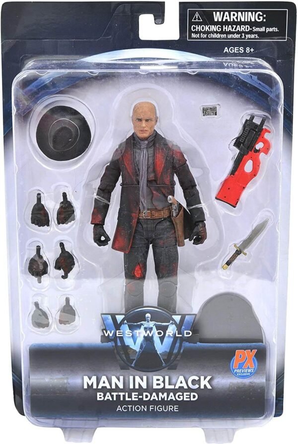 Westworld Action Figure Man In Black Battle Damaged Previews Exclusive 18 Cm