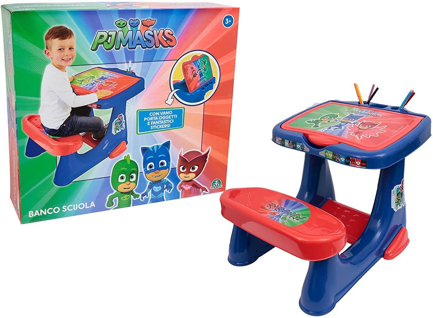 Banco Scuola Con Vano Porta Oggetti Pj Mask