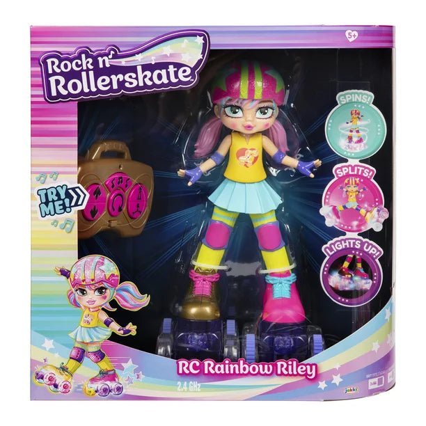 Rock N Rollerskate Riley Bambola Con Pattini E Luci Rc Doll With Rollerskate