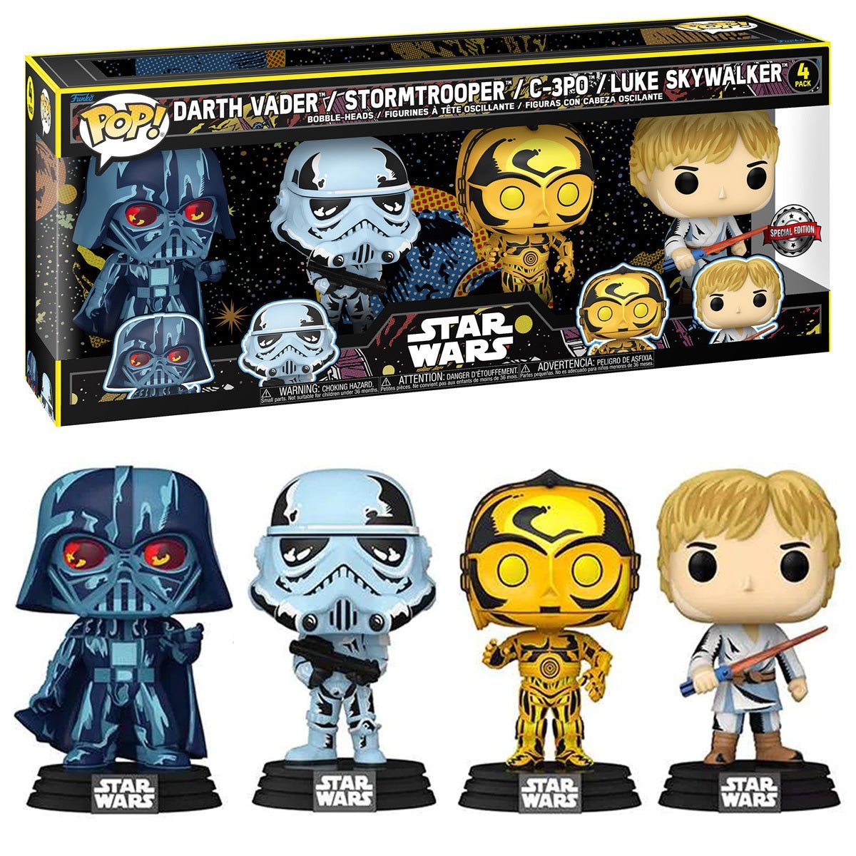 Star Wars Pop Movies Vinyl Figure 4 Pack Retro Series 9 Cm
