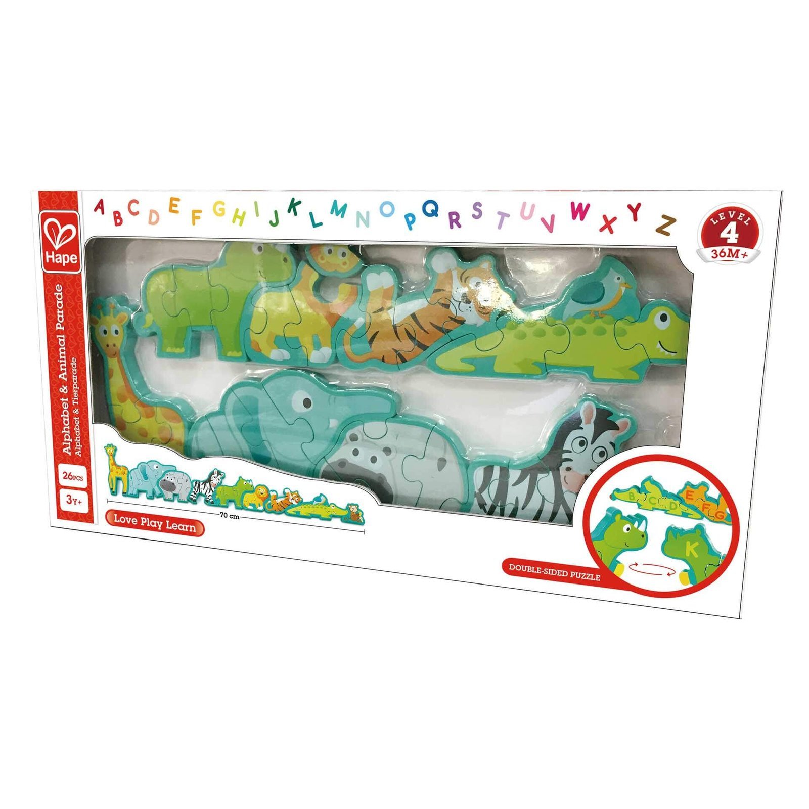 Puzzle Animali In Legno 3D Infanzia Giganti Con Alfabeto