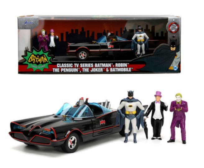 Dc Batman Robin The Penguin The Joker And Batmobile 1 24