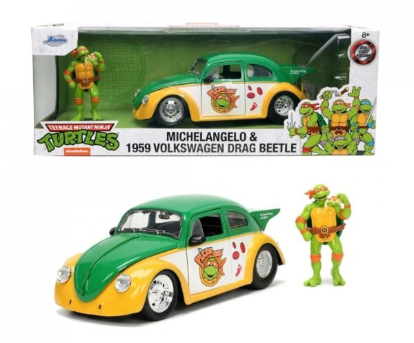 Ninja Turtles Michelangelo 1959 Volkswagen Drag Beetle 1 24