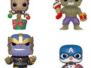 Marvel Happy Holiday 4 Pack Figure Vinyl Funko Hulk Groot Thanos Cap Snowman