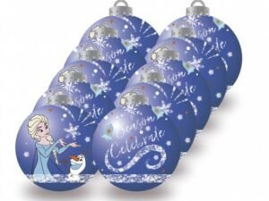 Frozen Palline Albero Natale 6 Cm Pack 10 Blu Disney
