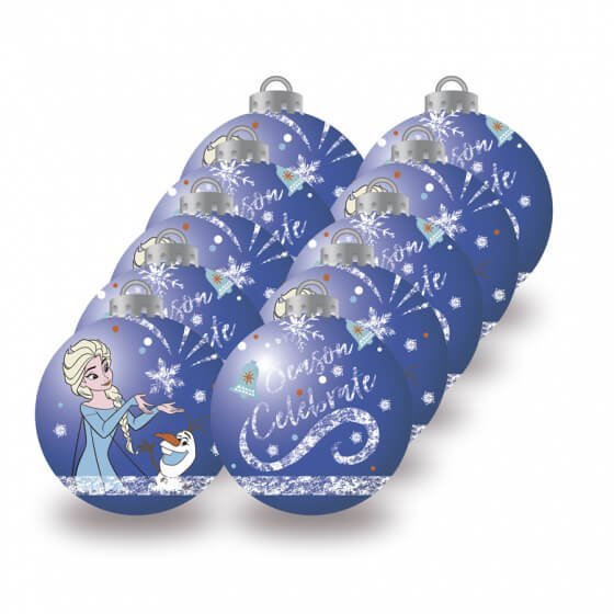 Frozen Palline Albero Natale 6 Cm Pack 10 Blu Disney