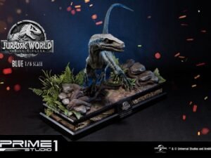 Statua Blue Velociraptor 65Cm Il Regno Distrutto Scala 1 6 Replica