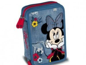 Astuccio Scuola Minnie Triplo 3 Zip Jeans
