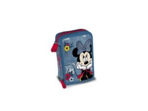 Astuccio Minnie Jeans Triplo 3 Zip