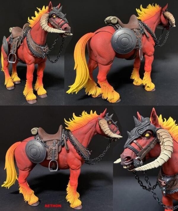 Aethon Cavallo Infuocato Mythic Legions Arethyr Action Figure Premium Collezione 15 Cm
