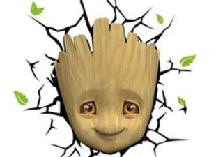 3Dl93457 Marvel 3D Led Light Baby Groot Face 3D