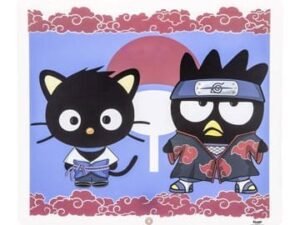 Tekn811611 Naruto Shippuden X Hello Kitty Led Wall Lamp Light Uchiwa Sanrio 30 Cm