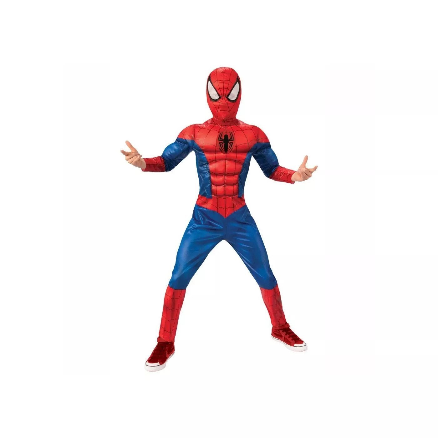 Spiderman Deluxe Fancy Dress Costume Carnevale Con Muscoli