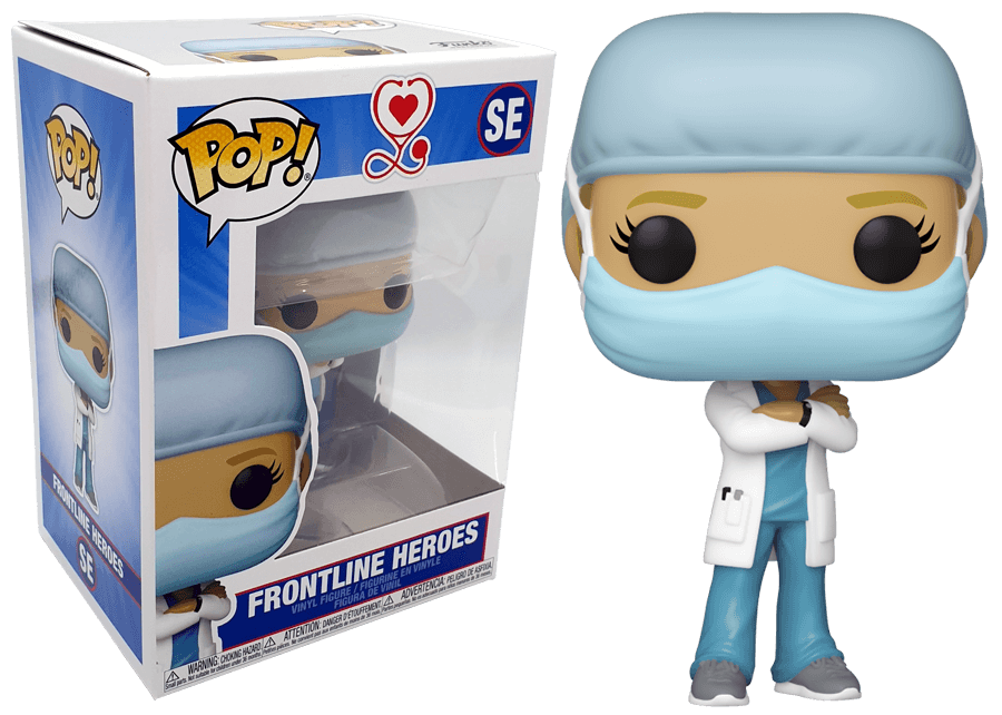 Front Line Worker Pop Heroes Vinyl Figure Female 1 9 Cm