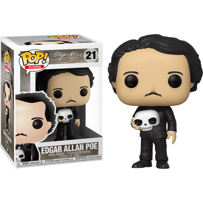 Edgar Allan Poe Pop Icons Vinyl Figure Edgar Allan Poe W Skull 9 Cm 21