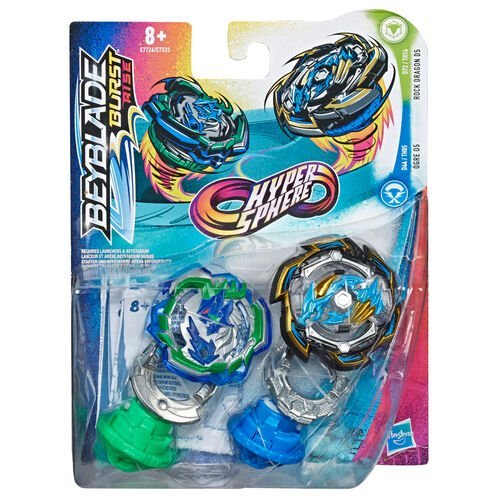 Beyblade Burst Rise Hyper Sphere Pack 2 Trottole Ogre E Rock Dragon