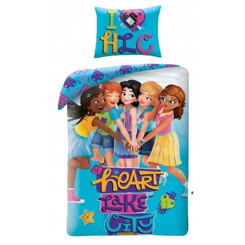 Copripiumino Lego Friends 140X200Cm Federa Cuscino 70X90Cm