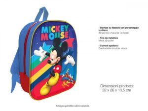 Zaino Asilo Mickey Mouse Scuola 3D