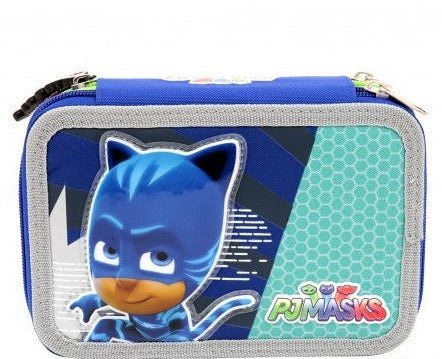 Astuccio Scuola Triplo Pj Mask Pencil Case Con Colori Giotto