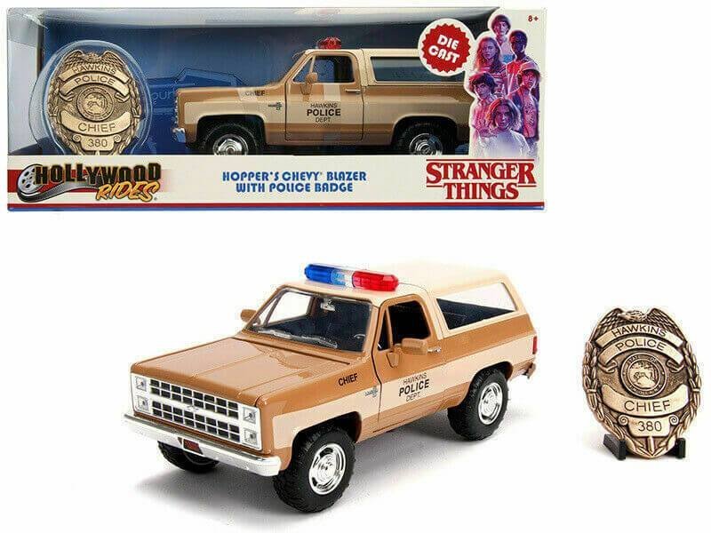 Chevy K5 Blazer Sceriffo Hopper Hawkins Stranger Things Diecast Model 1 24 1979 Scala Metallo