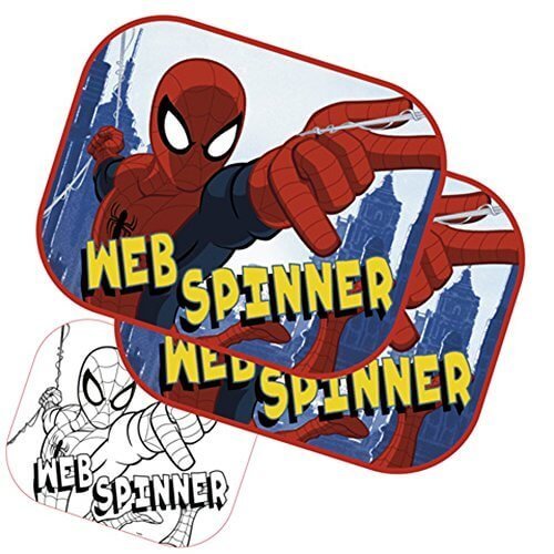 Spiderman Coppia Tendine Parasole Auto 46 X 35 Cm