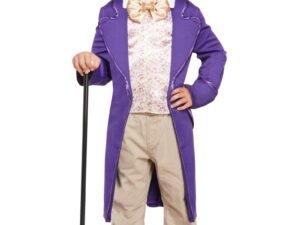 Costume Carnevale Simile Willy Wonka Fabbrica Del Cioccolato 10 11 12 Anni