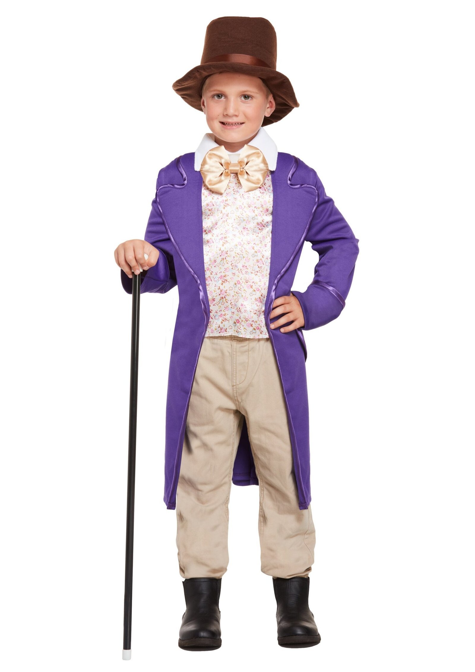 Costume Carnevale Simile Willy Wonka Fabbrica Del Cioccolato 10 11 12 Anni