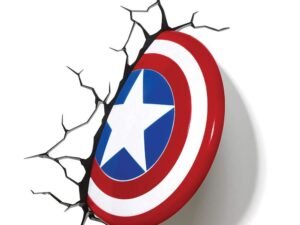 Marvel 3D Led Light Captain America Shield Lampada Muro