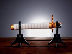 Demon Slayer Kimetsu No Yaiba Proplica Replica 1 1 Abs Plastic Broken Nichirin Sword Kyojuro Rengoku 31 Cm