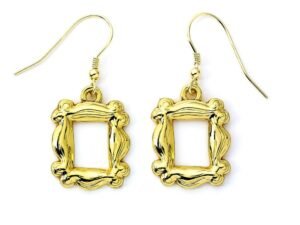 Friends Dangle Earrings Frame Gold Plated